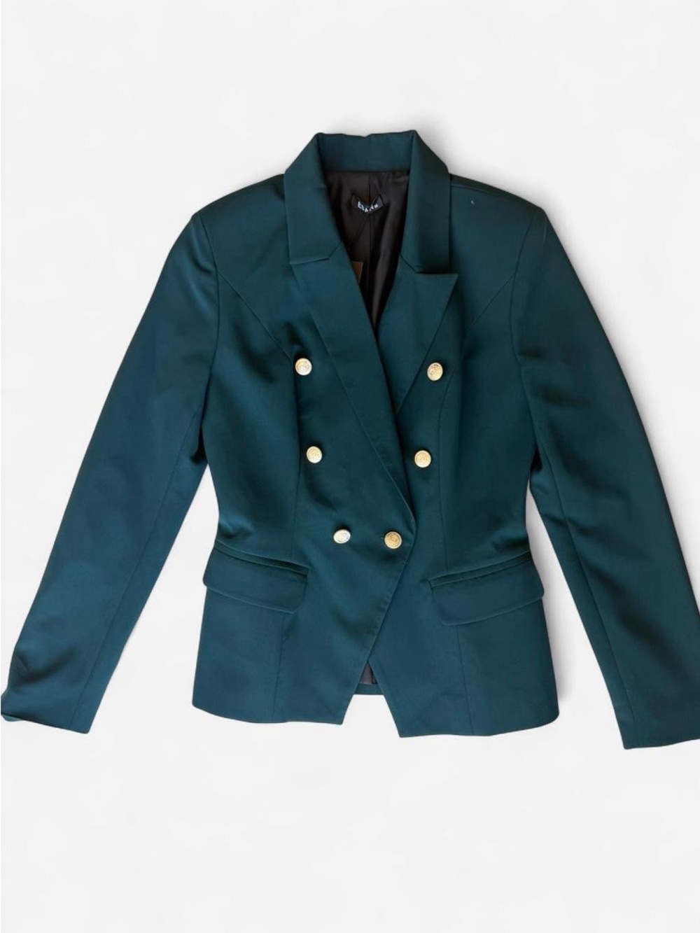 Double-Breasted Dark Teal Women's Blazer Jacket